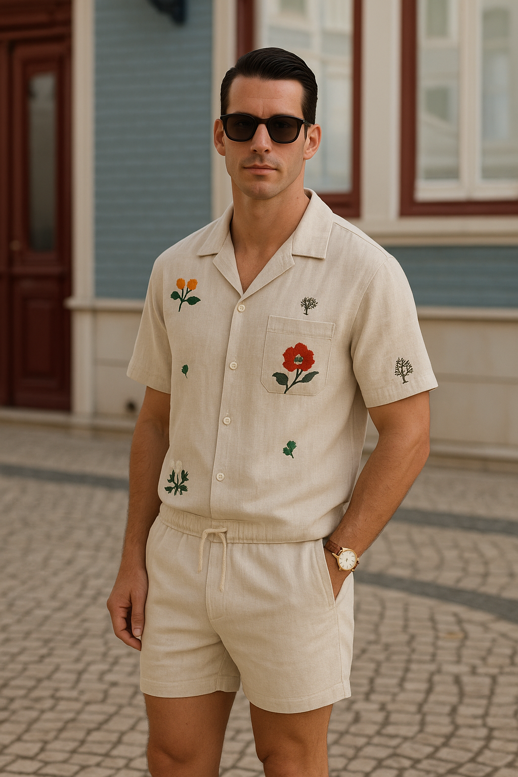 Christian – Lette Sommerbluse Med Perlemorsknapper