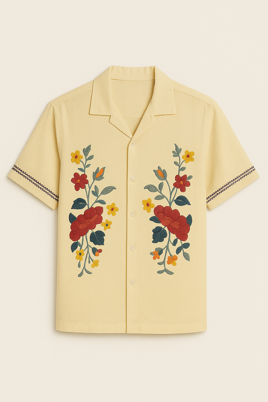 Victor – Sommerbluse Med Borduurbloemen