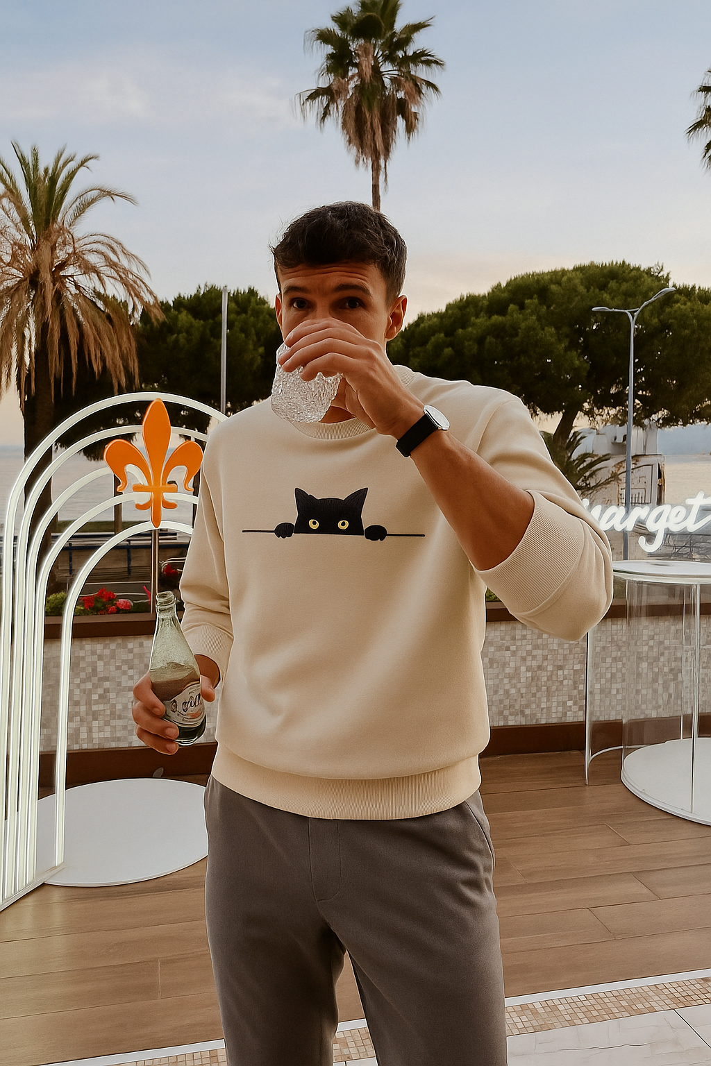 Sort Kat Sweatshirt Til Sommer Stylish